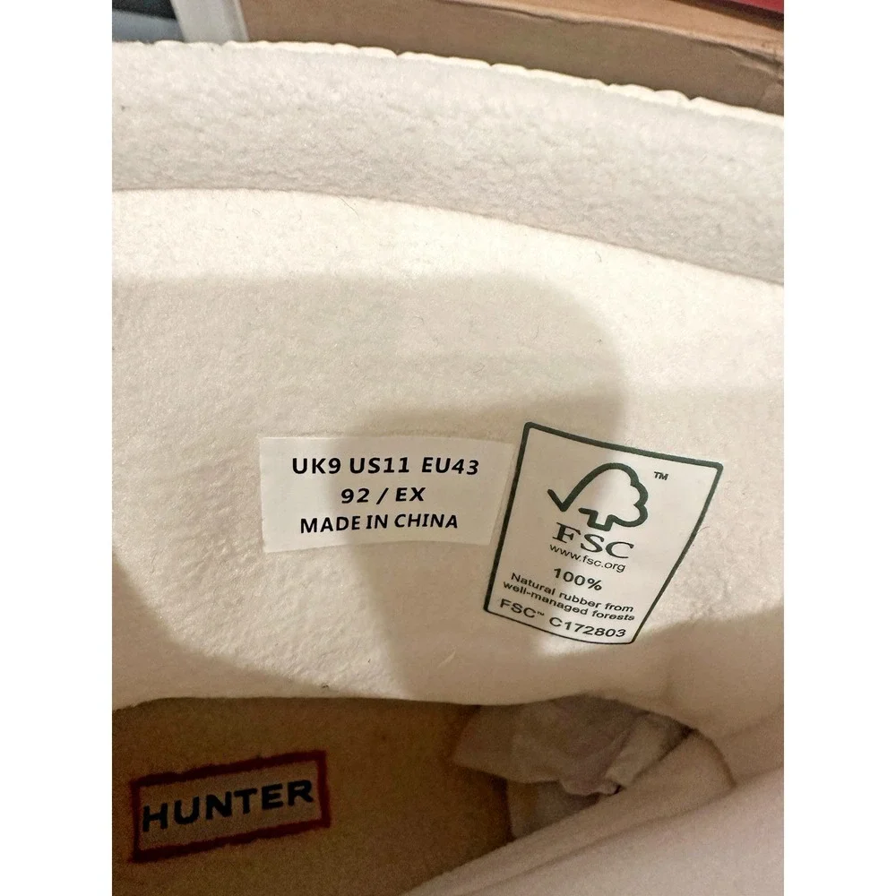 Hunter Women Size EU 43/US 11‎ Intrepid Short Snow Boots White Willow Waterproof